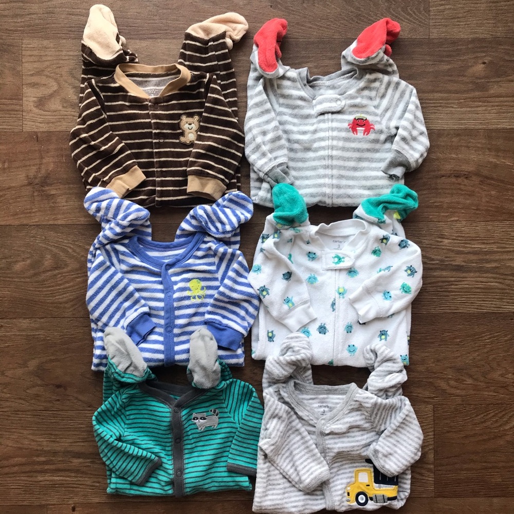 6 carters feetie pjs
